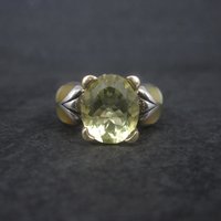 Vintage Sterling 18K Lemon Quartz Inlay Butterfly Ring Size 8 Asch Grossbardt