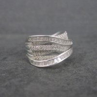 Vintage Sterling Cz Cocktail Ring Size 7 QVC
