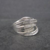 Vintage Sterling Cz Cocktail Ring Size 7 QVC