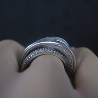 Vintage Sterling Cz Cocktail Ring Size 7 QVC