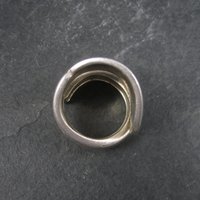 Heavy Silver Plate Rose Spoon Ring Size 10