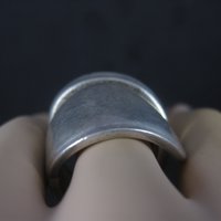 Heavy Silver Plate Rose Spoon Ring Size 10