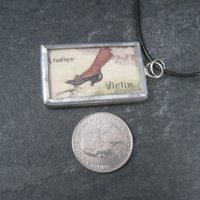 Vintage Halloween Postcard Pendant Necklace