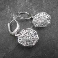 Vintage Sterling Cubic Zirconia Latch Earrings