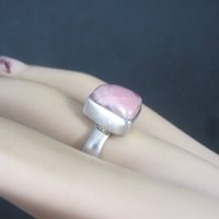 Vintage Sterling Rhodochrosite Ring Size 7