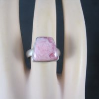 Vintage Sterling Rhodochrosite Ring Size 7