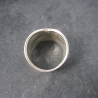 Wide Vintage Sterling Garnet Ring Size 6