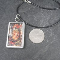 Vintage Halloween Postcard Pendant Necklace
