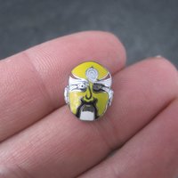 Vintage Enamel Kabuki Cufflinks and Tie Tack Set