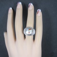 Vintage Sterling 18K Picasso Inlay Ring Size 5.5 Grossbardt