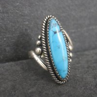 Southwestern Sterling Turquoise Ring NOS