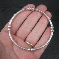 Vintage Stretchy Sterling Bangle Bracelet 7 Inches