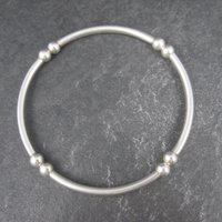 Vintage Stretchy Sterling Bangle Bracelet 7 Inches