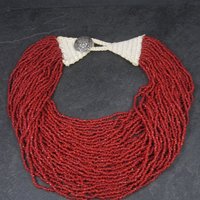 Southwestern Vintage 40 Strand Coral Bead Necklace 20.5 Inches