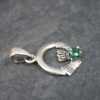 Sterling Claddagh Pendant May Birthstone