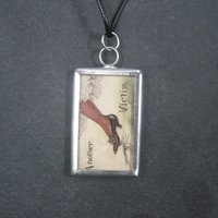 Vintage Halloween Postcard Pendant Necklace