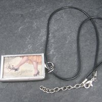 Vintage Halloween Postcard Pendant Necklace
