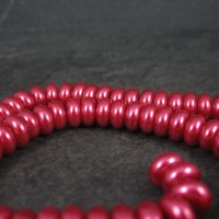 Pink Glass Pearl Rondelle Bead Strand 3x8mm 102 Beads
