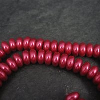 Pink Glass Pearl Rondelle Bead Strand 3x8mm 102 Beads