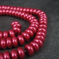 Pink Glass Pearl Rondelle Bead Strand 3x8mm 102 Beads