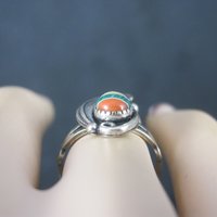 Southwestern Sterling Inlay Feather Ring NOS