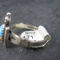 Southwestern Sterling Inlay Feather Ring NOS