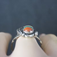 Southwestern Sterling Inlay Feather Ring NOS Size 6.5