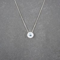 Tiny Sterling Blue Topaz Pendant Necklace