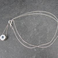 Tiny Sterling Blue Topaz Pendant Necklace