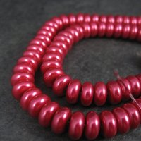 Pink Glass Pearl Rondelle Bead Strand 3x8mm 102 Beads