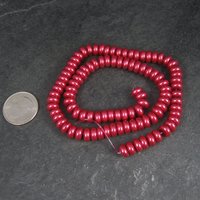 Pink Glass Pearl Rondelle Bead Strand 3x8mm 102 Beads
