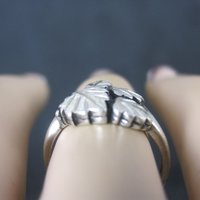 Vintage Sterling Black Hills Silver Leaf Ring Size 6