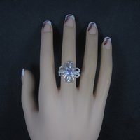 Vintage Sterling Amethyst Flower Ring Size 8