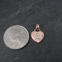Small Rose Gold Vermeil Initial A Heart Pendant