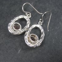 Vintage Sterling Pink Quartz Earrings