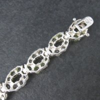 Vintage Sterling Peridot White Topaz Bracelet 7.25 Inches