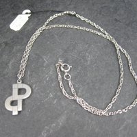 Vintage Kelly Waters Pewter Pendant Necklace