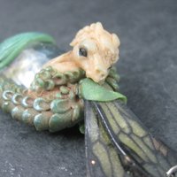 Large Polymer Clay Sea Dragon Fairy Pendant