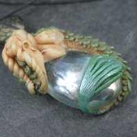 Large Polymer Clay Sea Dragon Fairy Pendant