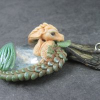 Large Polymer Clay Sea Dragon Fairy Pendant