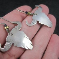 Vintage Southwestern Sterling Steer Head Earrings