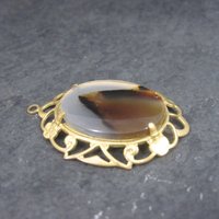 Antique 12K Gold Filled Agate Pendant