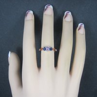 Vintage Sterling Blue Pink Orange Sapphire Ring Size 7 Chuck Clemency