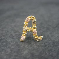 Vintage 10K Black Hills Gold Initial A Tie Tack