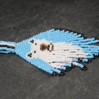 Alaskan Native Pitbull Bulldog Beaded Pendant