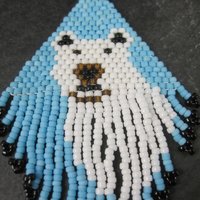 Alaskan Native Pitbull Bulldog Beaded Pendant