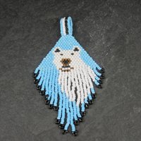 Alaskan Native Pitbull Bulldog Beaded Pendant