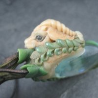 Large Polymer Clay Sea Dragon Fairy Pendant
