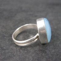 Vintage Sterling Faceted Chalcedony Ring Size 8