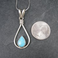 Vintage Southwestern Sterling Turquoise Pendant Necklace